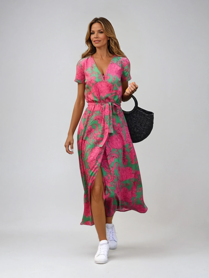 Suzanne | Women's Elegant Midi dress with V-neck