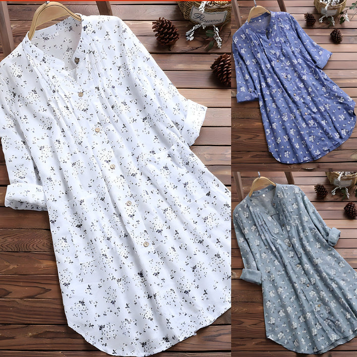 Anne | Women's Longline Relaxed Timeless Floral Shirt