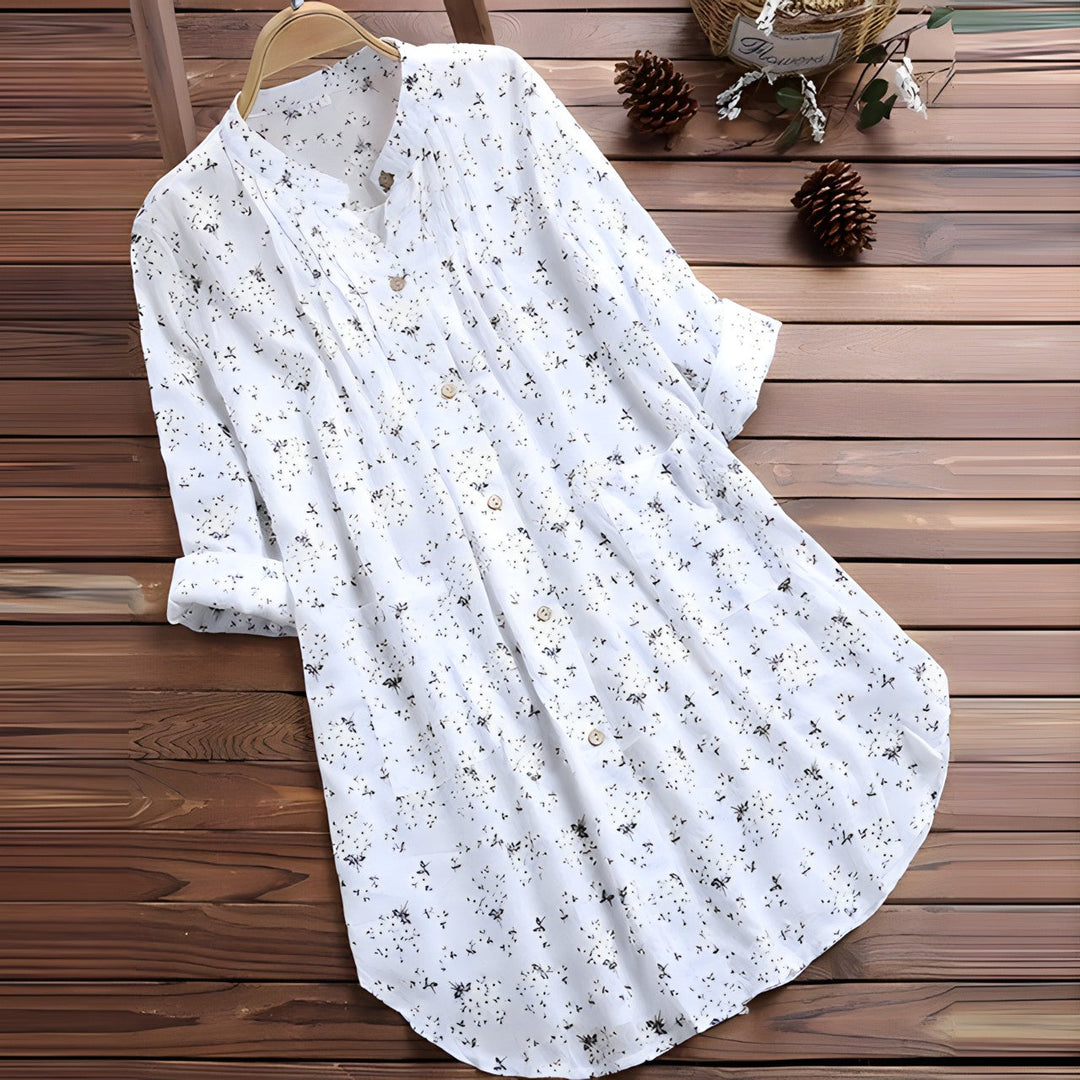 Anne | Women's Longline Relaxed Timeless Floral Shirt