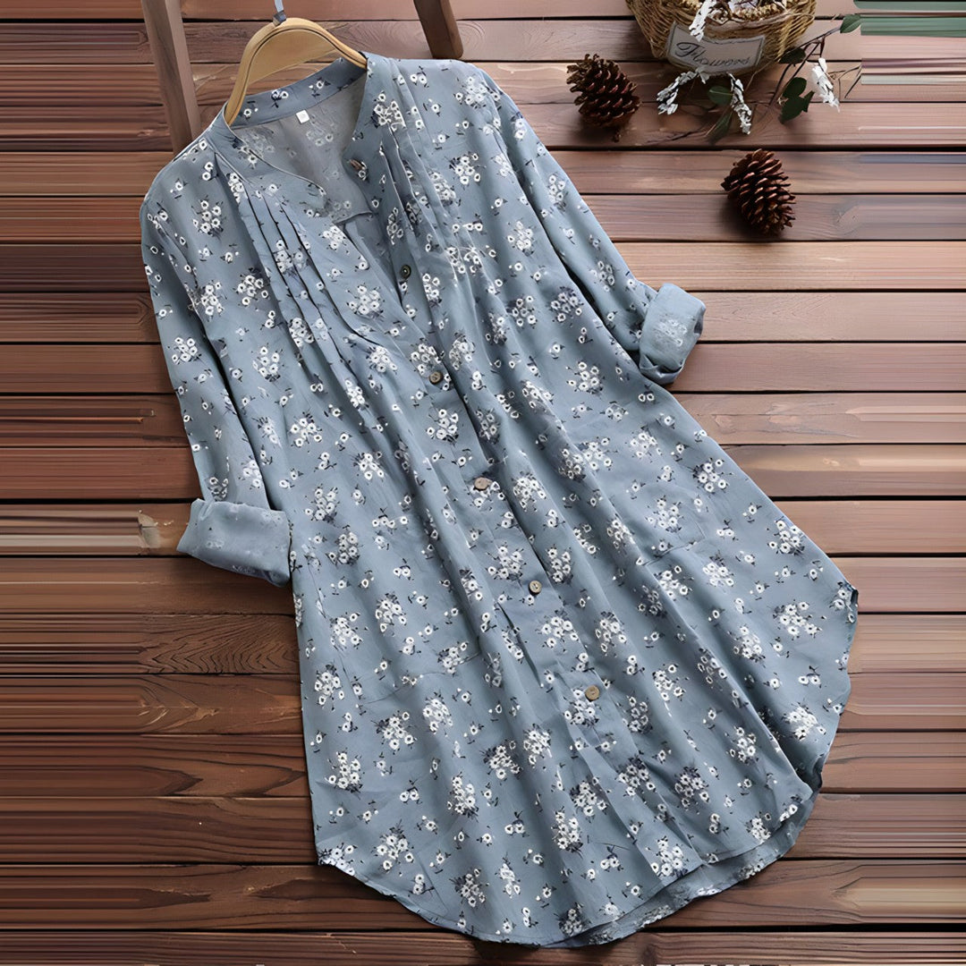 Anne | Women's Longline Relaxed Timeless Floral Shirt