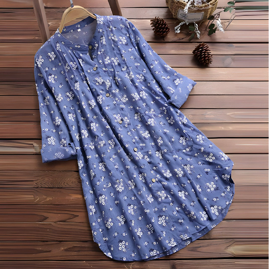 Anne | Women's Longline Relaxed Timeless Floral Shirt