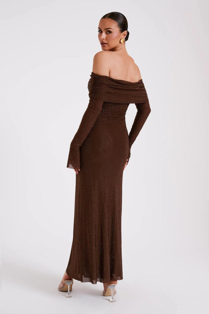 Astella | Women's Sequin Maxi Dress with Long Sleeve