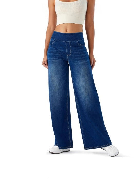 Casual Women's Jeans with Cross Print