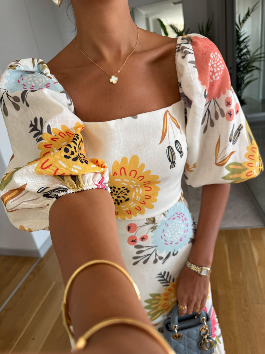 Camille | Women's Floral Maxi Dress with Puff Sleeves