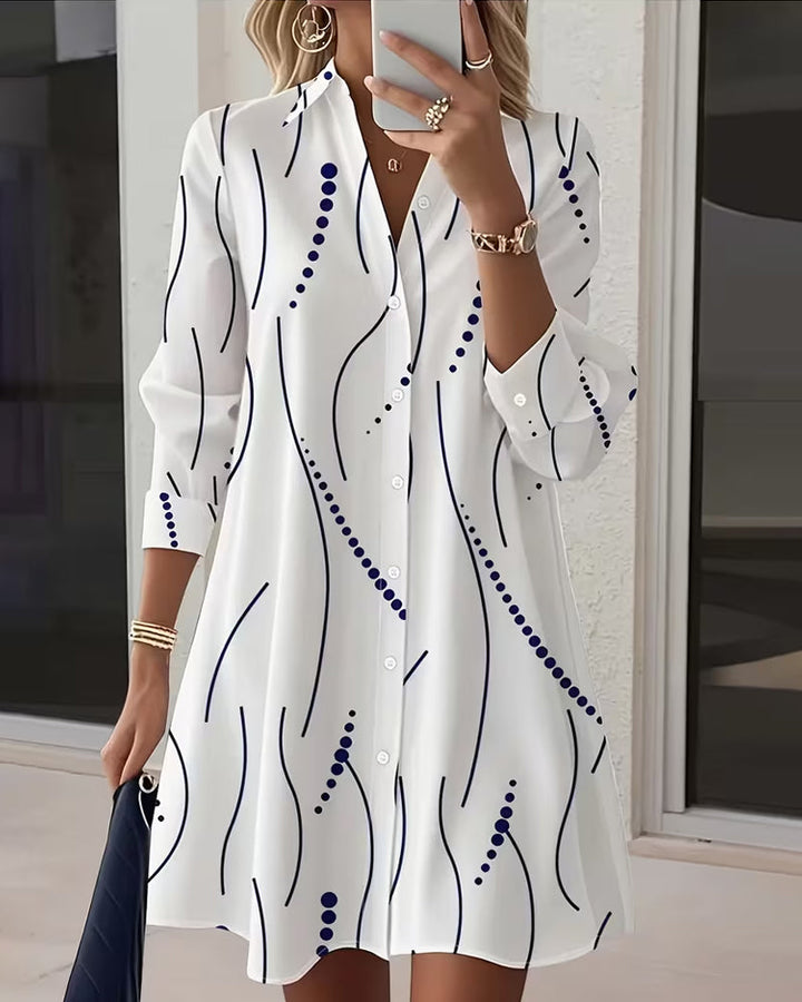 Rose | Wavy Collar Shirt Dress