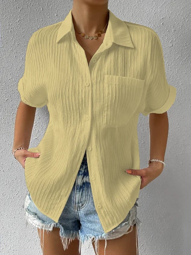 Brielle | Women's Relaxed Textured Top with Short Sleeve