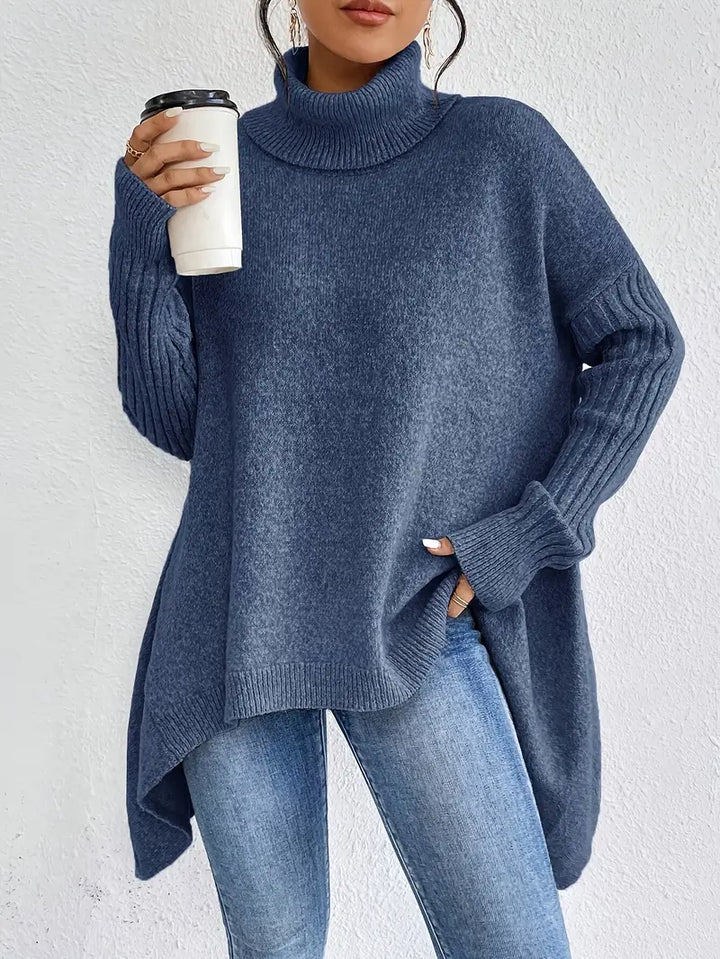 Bridgette | Women's Longline Comfy Long Turtleneck Jumper