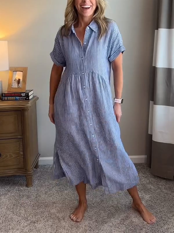 Cassie | Women's Elegant Striped Maxi Dress