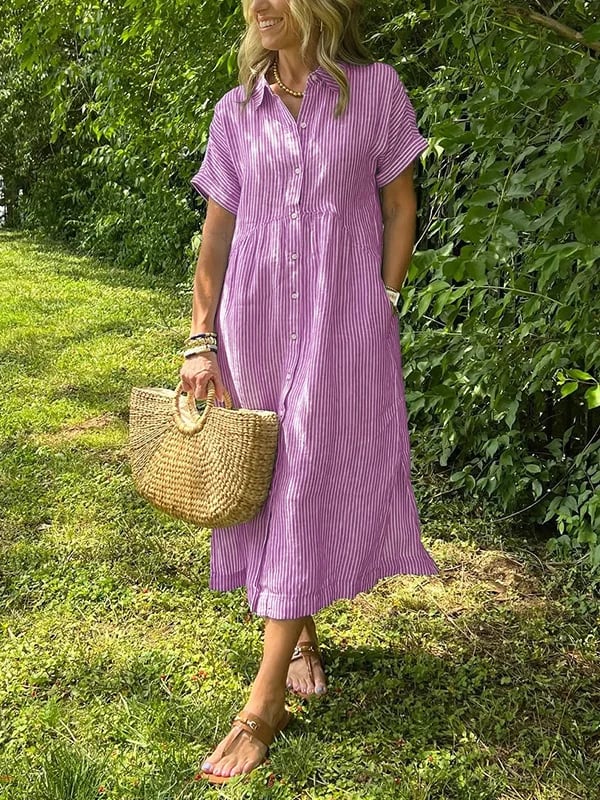 Cassie | Women's Elegant Striped Maxi Dress