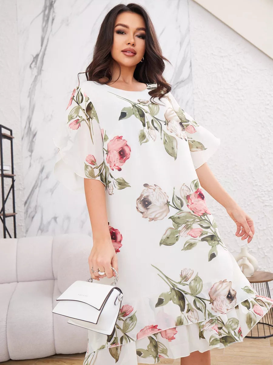 Camila | Women's Elegant Floral Midi Dress