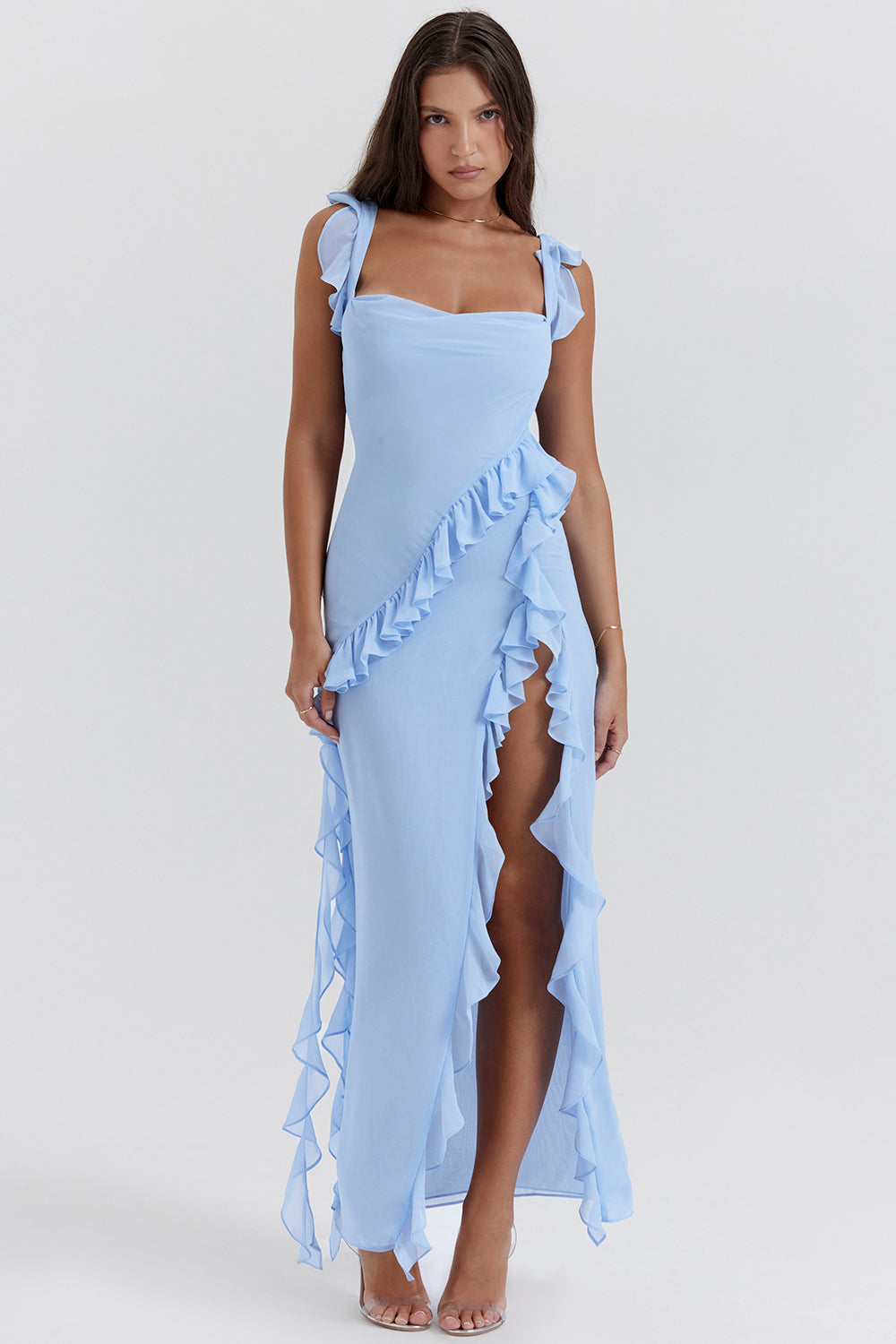 Laurine | Women's Elegant Maxi Dress with Ruffle Detail
