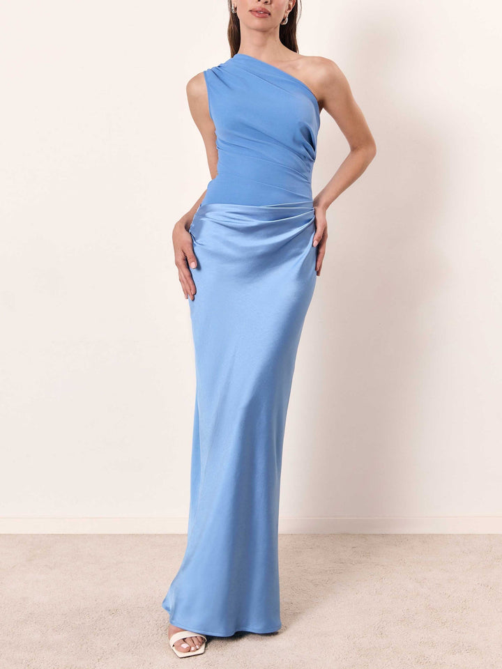 Anita | Women's Chic One-Shoulder Pleated Maxi Dress for Parties