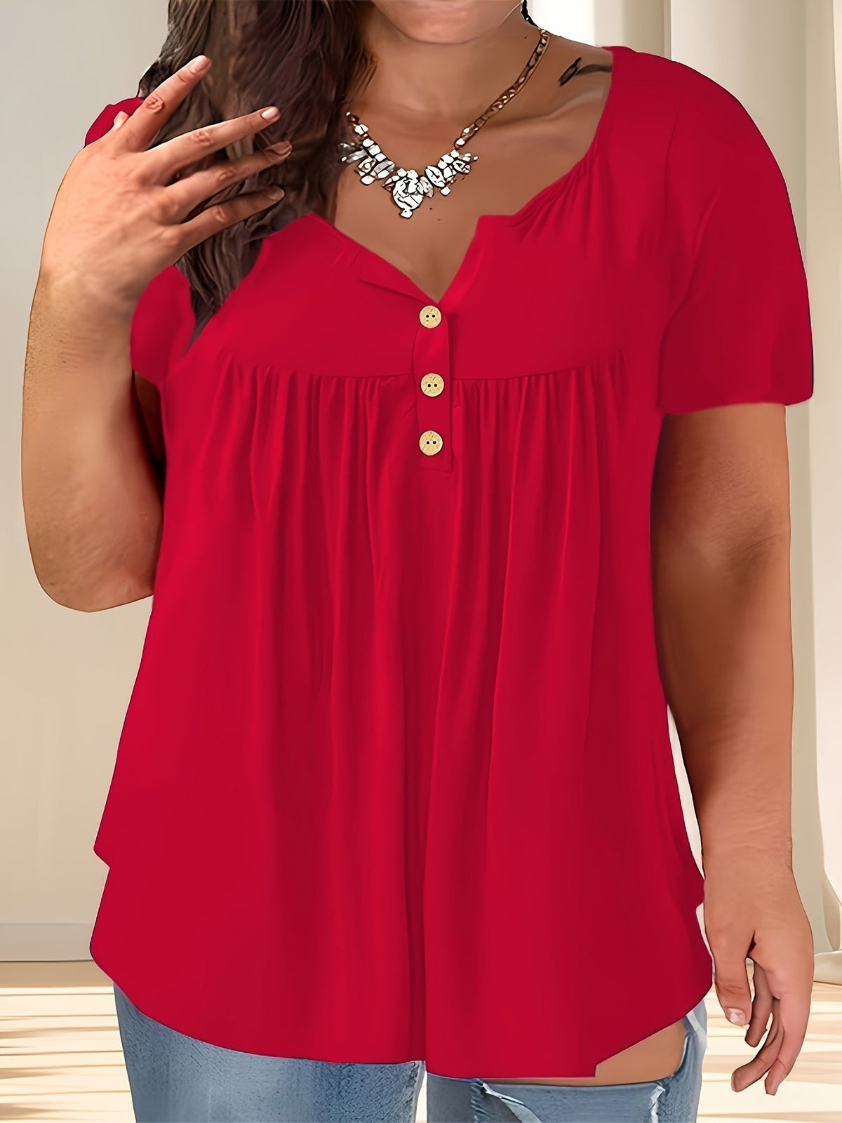 Zoey | Women's Stylish Plus Size Pleated Blouse