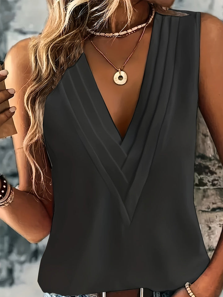 Carina | Women's Elegant V-Neck Blouse with Ruffle Detail