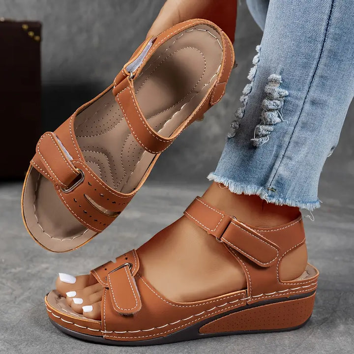 Ella | Women's Cushioned Open-Toe Orthopedic Wedge Sandals