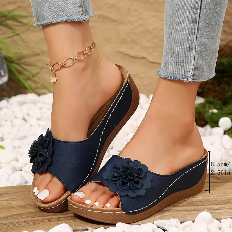 Belle | Women's Cushioned Open-Toe Floral Orthopedic Sandals with Arch Support