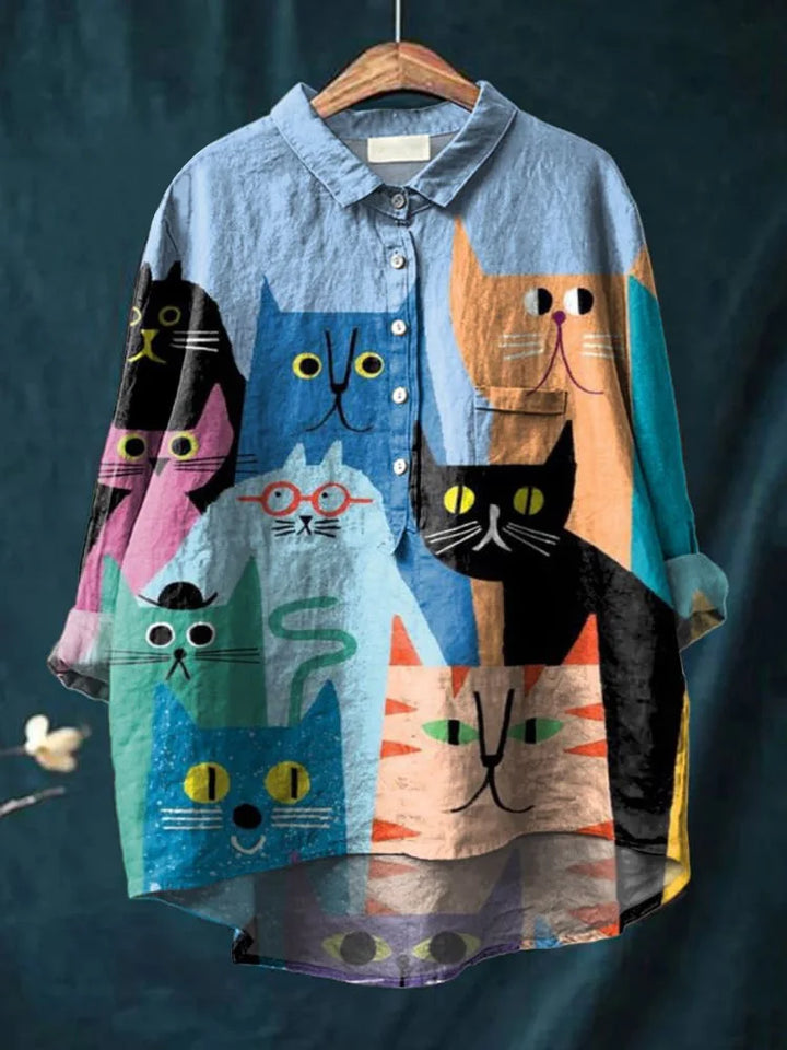 Banjo | Longline Cat Art Shirt