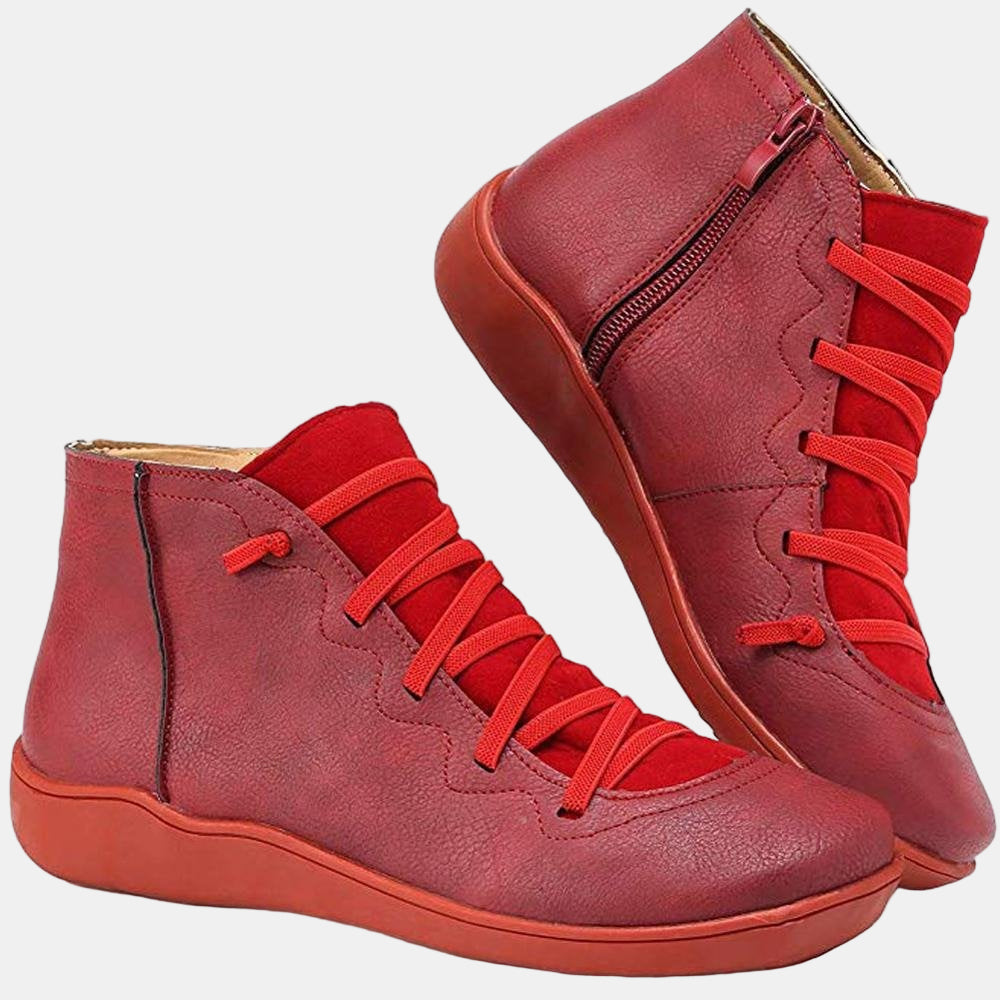 Riley | Women's Cushioned Zip Lace-up Ankle Boots