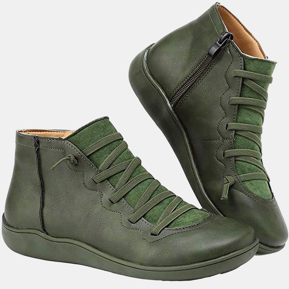 Riley | Women's Cushioned Zip Lace-up Ankle Boots