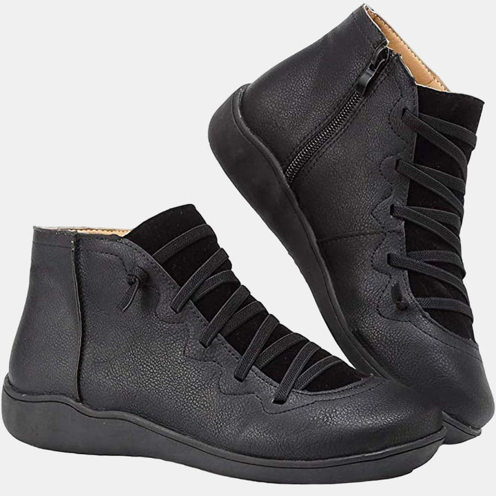 Riley | Women's Cushioned Zip Lace-up Ankle Boots