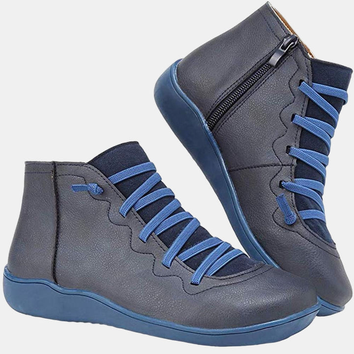 Riley | Women's Cushioned Zip Lace-up Ankle Boots