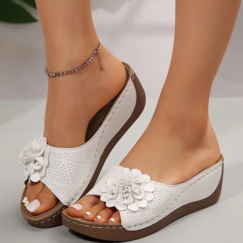 Belle | Women's Cushioned Open-Toe Floral Orthopedic Sandals with Arch Support
