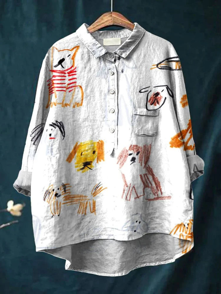 Bria | Longline Dog Art Shirt