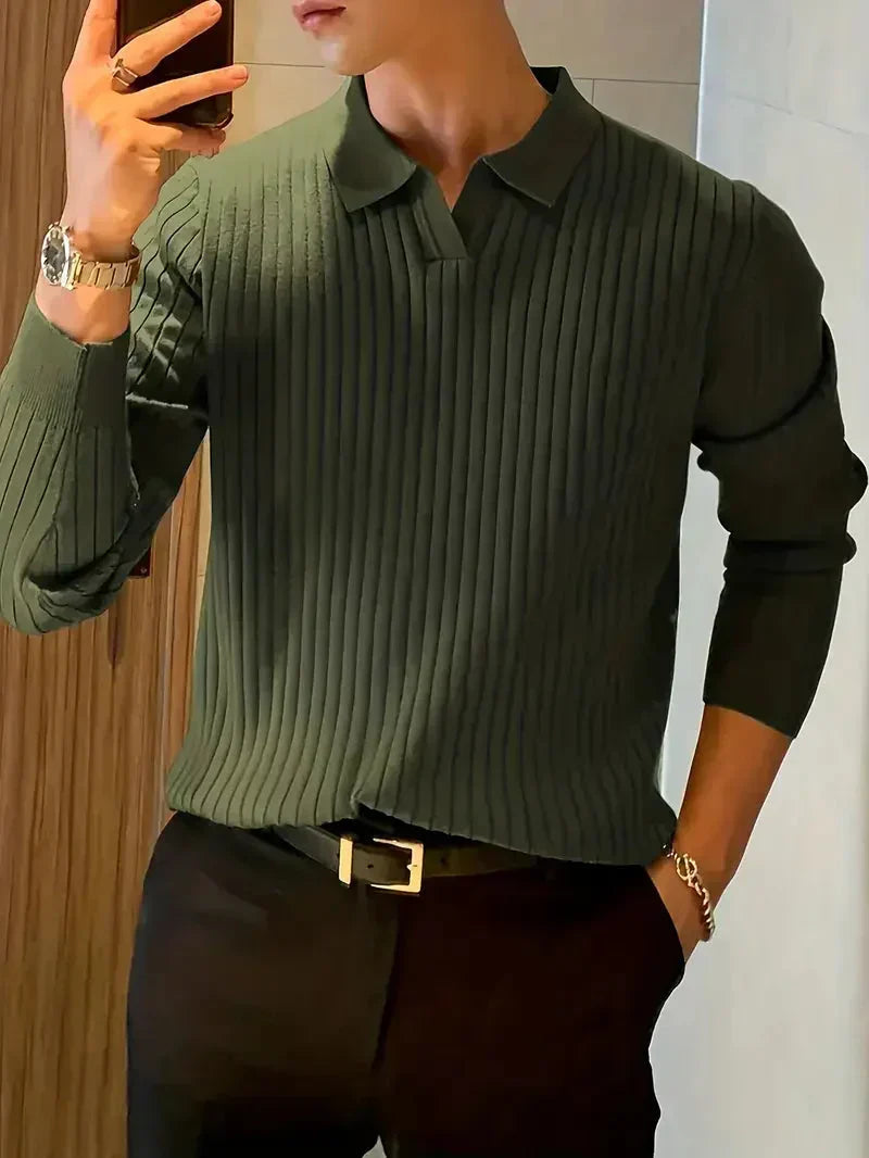 Men's Brit & Boho | Ribbed Pullover Shirt
