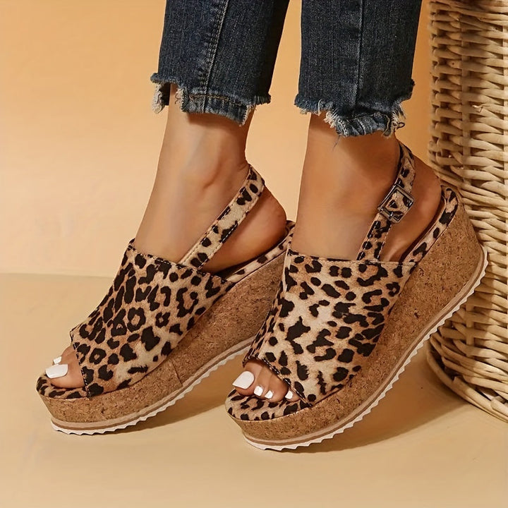 Women's Orthopedic Open-Toe Savanna Slingback Wedge Sandals