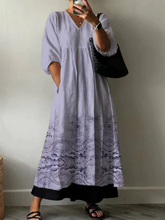 Women's Relaxed Kelsey Elegant Printed Midi Dress