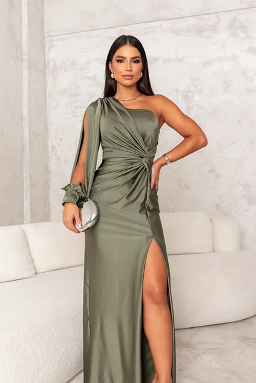 Anna | Women's Elegant Silhouette Maxi Dress with Side Slit