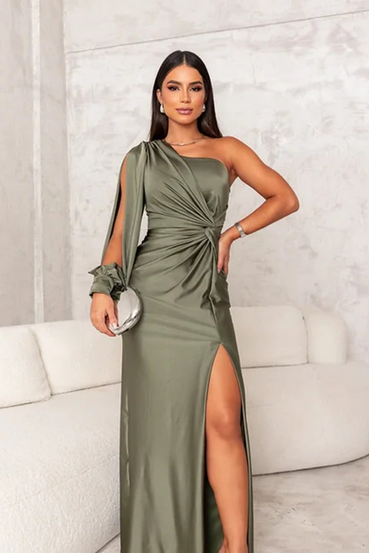 Anna | Women's Elegant Silhouette Maxi Dress with Side Slit