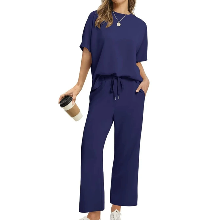 Avery | Women's Longline Casual Top and Trouser Set with Drawstring
