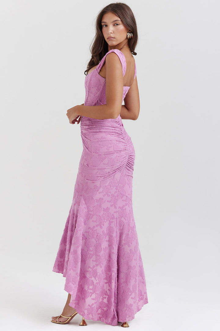 Boheme | Women's Sleeveless Ruched Bodycon Evening Maxi Dress with Ruching