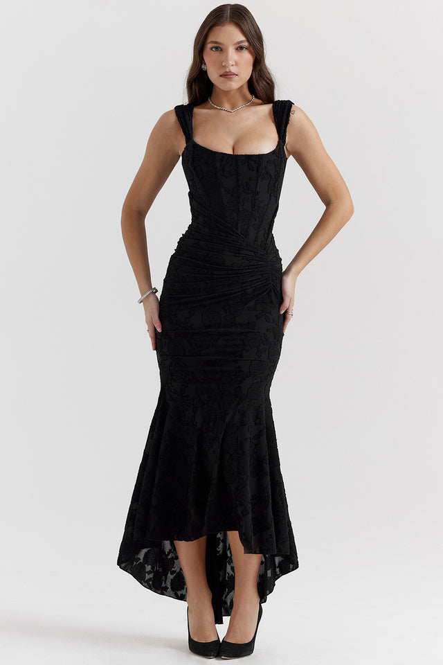 Boheme | Women's Sleeveless Ruched Bodycon Evening Maxi Dress with Ruching