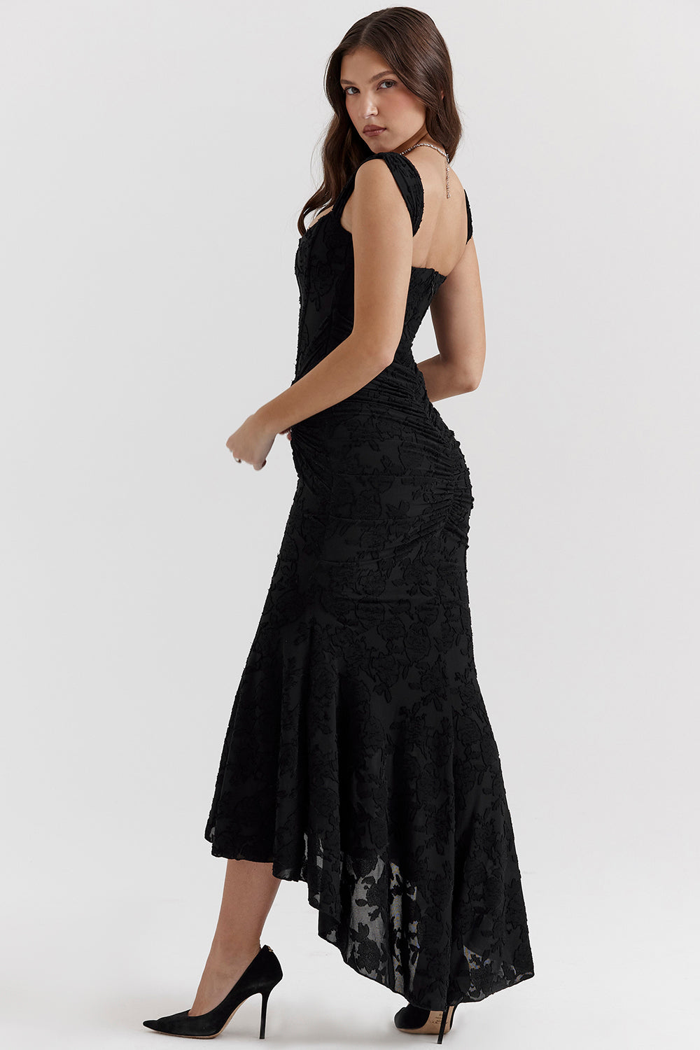 Boheme | Women's Sleeveless Ruched Bodycon Evening Maxi Dress with Ruching