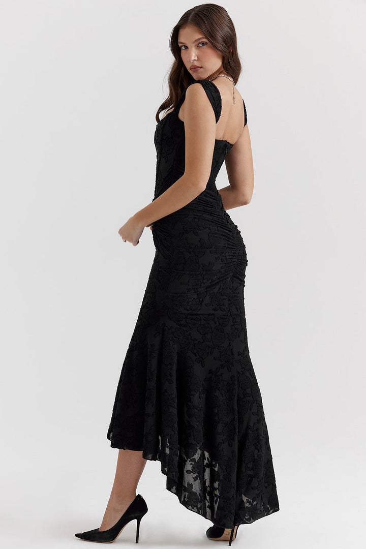 Boheme | Women's Sleeveless Ruched Bodycon Evening Maxi Dress with Ruching
