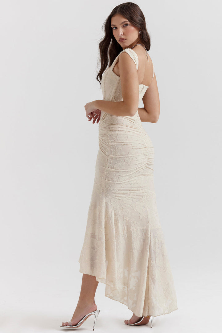 Boheme | Women's Sleeveless Ruched Bodycon Evening Maxi Dress with Ruching