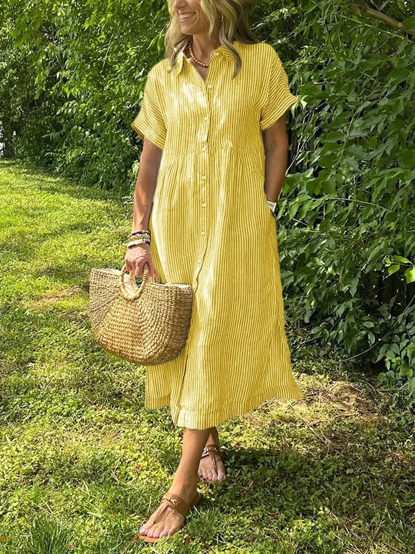 Cassie | Women's Elegant Striped Maxi Dress