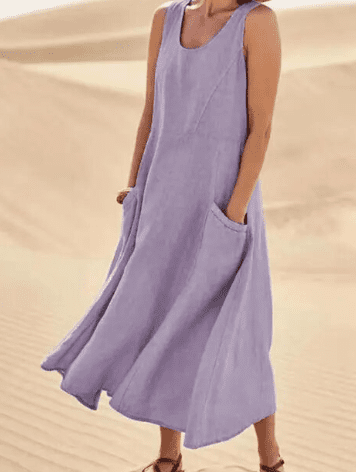 Zafrina | Women's Elegant Midi Dress with Pockets