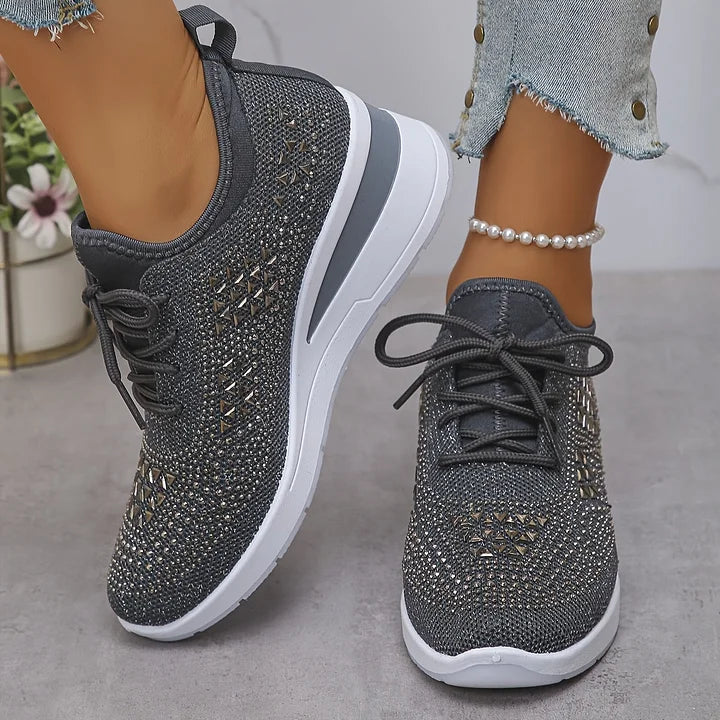 Lauryn | Women's Cushioned Lace-Up Ultra Comfortable Orthopedic Trainers
