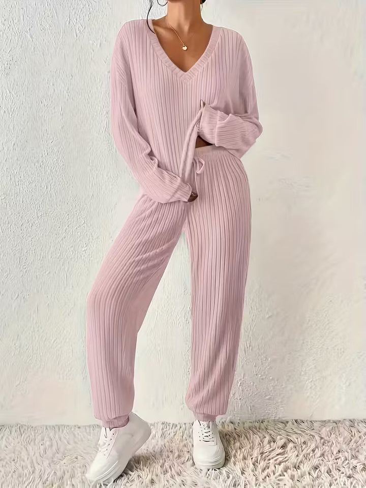 Anja | Women's Relaxed Cozy V-Neck Two-Piece Set