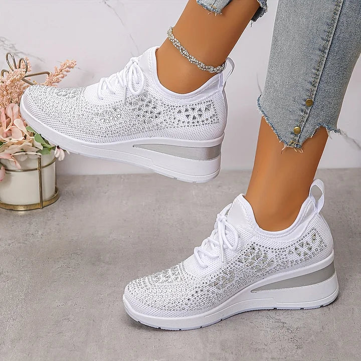 Lauryn | Women's Cushioned Lace-Up Ultra Comfortable Orthopedic Trainers