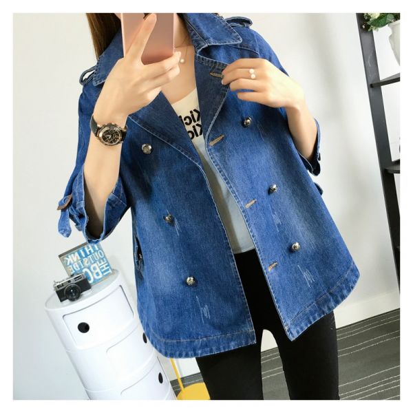 Sezina | Women's Stylish Denim Cape Coat