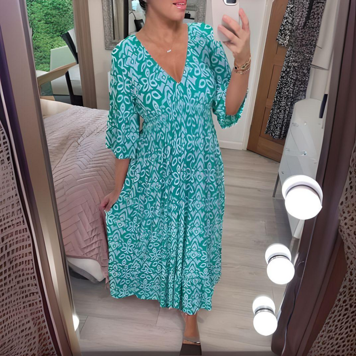 Lillia | Women's Boho Printed Maxi Dress