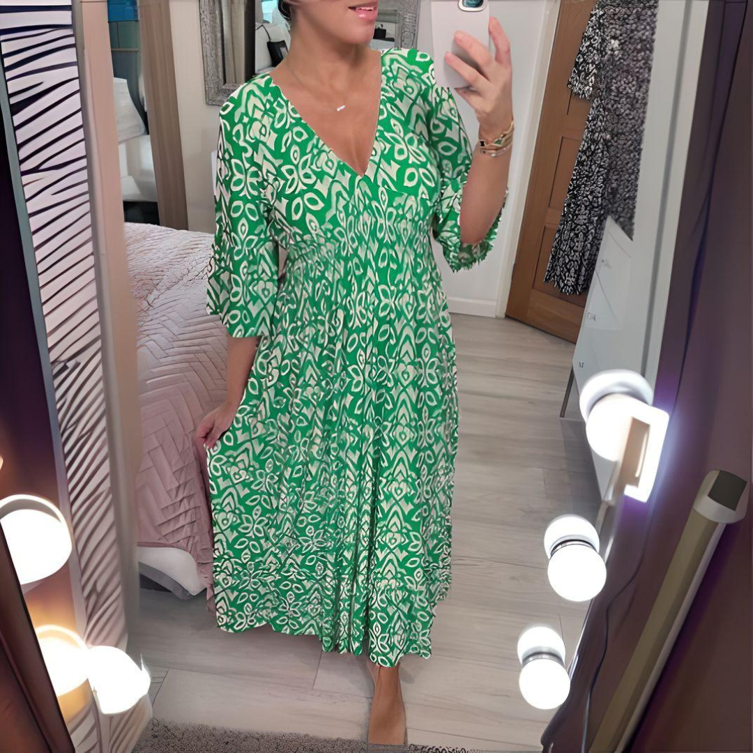 Lillia | Women's Boho Printed Maxi Dress