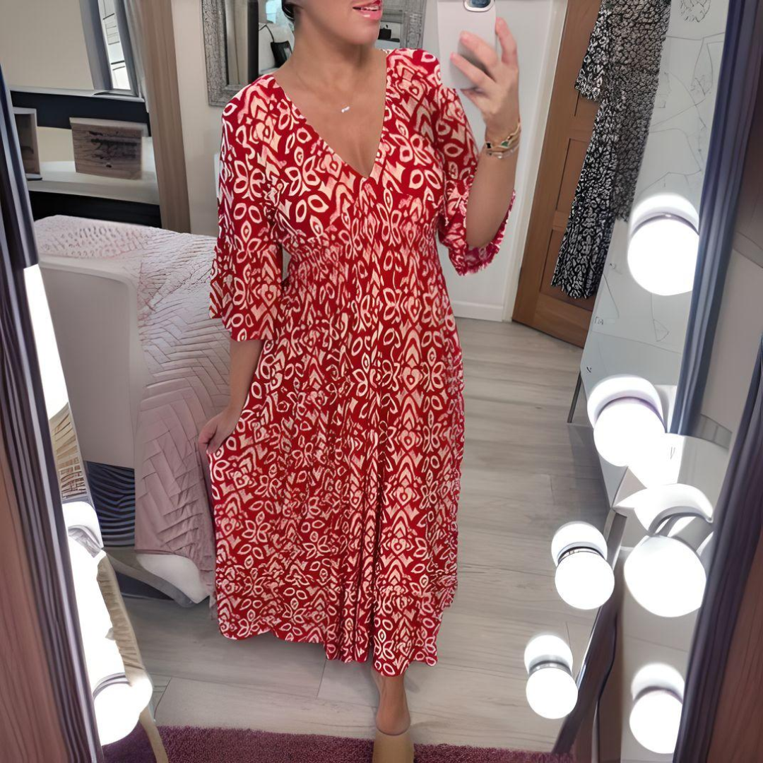 Lillia | Women's Boho Printed Maxi Dress
