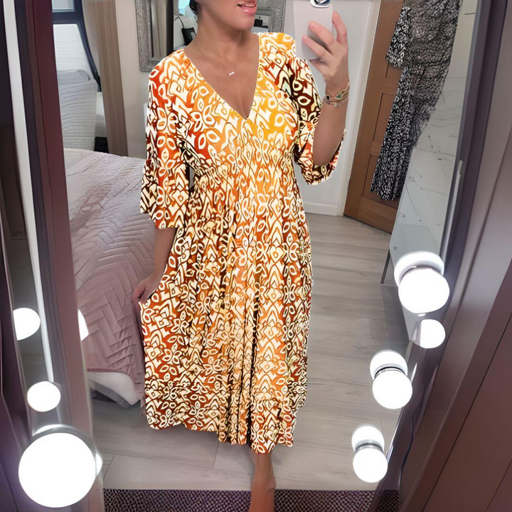 Lillia | Women's Boho Printed Maxi Dress