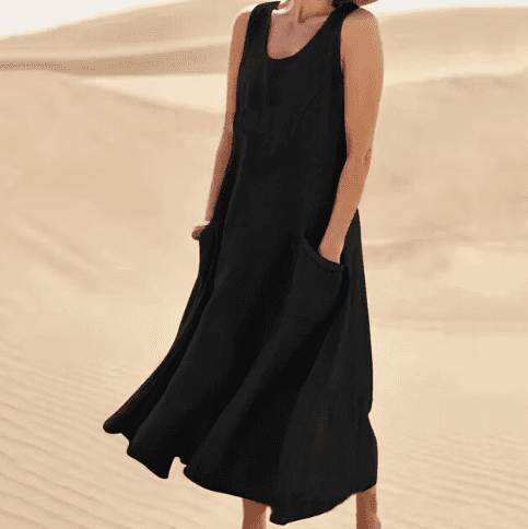 Zafrina | Women's Elegant Midi Dress with Pockets
