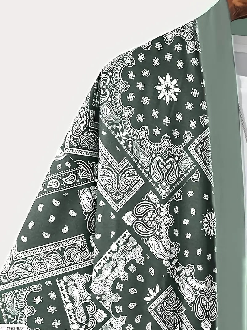 Aki | Men’s Lightweight Kimono Cardigan with Asymmetric Neck and 3/4 Sleeve